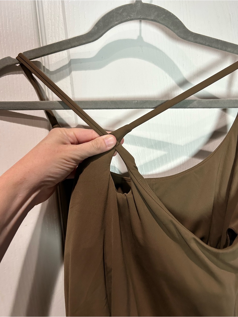 halara softlyzero dress Easy Peezy Backless Dress Athletic Sz L brown - Picture 3 of 5